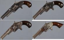 Four Antique Smith & Wesson Tip-Up Revolvers