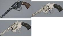 Three Colt Double Action Revolvers