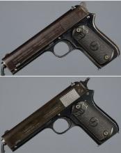 Two Colt Model 1903 Pocket Hammer Semi-Automatic Pistols