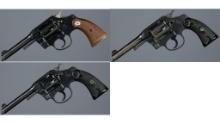 Three Colt Double Action Revolvers