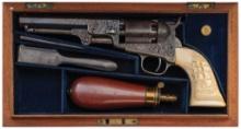 Cased Deluxe Factory Engraved Colt Model 1849 Pocket Revolver