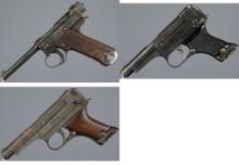 Three World War II Imperial Japanese Semi-Automatic Pistols