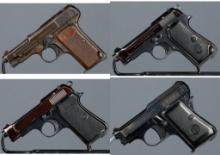 Four Italian Pietro Beretta Semi-Automatic Pocket Pistols