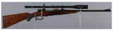 Engraved German Model 98 Bolt Action Sporting Rifle with Scope