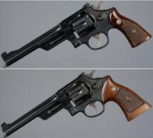 Two Smith & Wesson .38/44 Double Action Revolvers