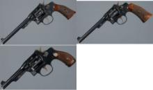 Three Smith & Wesson Rimfire Double Action Revolvers