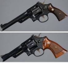 Two Smith & Wesson .38/44 Outdoorsman Pre-Model 23 Revolvers