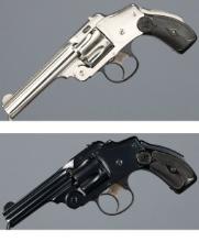 Two Smith & Wesson .38 Safety Hammerless Double Action Revolvers