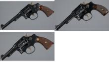 Three Smith & Wesson .38 Military & Police Revolvers