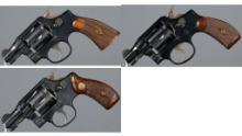 Three Smith & Wesson Double Action Revolvers