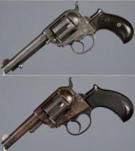 Two Antique Colt Model 1877 Double Action Revolvers