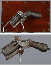 Two European Folding Trigger Double Action Pepperbox Revolvers