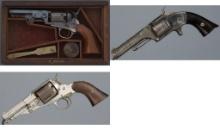 Three Antique American Revolver