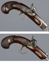 Two Henry Deringer Percussion Pocket Pistols