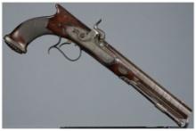 English Saw-Handle Percussion Dueling Pistol from Patrick