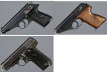 Three World War II Era German Semi-Automatic Pistols