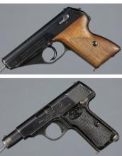 Two German Semi-Automatic Pistols with Holsters