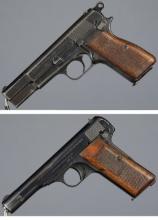 Two Fabrique Nationale Military Pattern Semi-Automatic Pistols