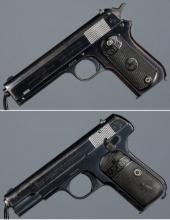 Two Colt Model 1903 Pocket Semi-Automatic Pistols