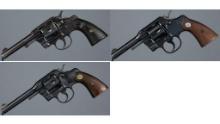 Three Colt Double Action Revolvers