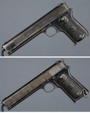 Two Colt Model 1902 Semi-Automatic Pistols