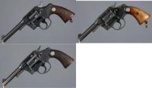 Three Colt Double Action Revolvers