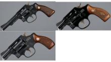 Three Smith & Wesson Double Action Revolvers