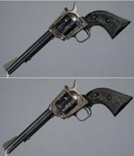 Two Colt New Frontier .22 Single Action Revolvers