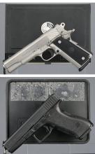 Two Semi-Automatic Pistols with Cases