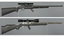 Two Semi-Automatic Rimfire Rifles with Scopes