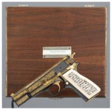 Engraved Belgian Browning American Eagle High Power Pistol