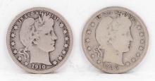 1910 & 1915-D Barber Quarters