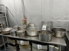 COMMERCIAL POTS AND PANS (VARIOUS SIZES)