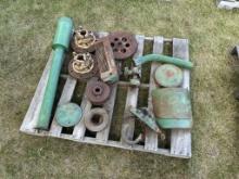 2 Pallets Tractor Parts, Hubs, Seat Case