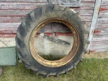 12-38 Tractor Tire on JD Rim