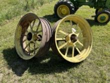 2 John Deere Spoke Rims on Axels