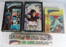 Vintage Superman Jigsaw Puzzle Lot (4)