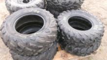 2-AT 25 X 8-12 & 2 AT 25 X 10-12 4 WHEELER TIRES,