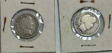 1907 & 1911 Silver Barber Dimes (3)