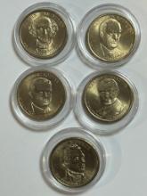 Presidential One Dollar Coins (5)