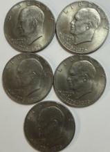 1776-1976 Eisenhower Bicentennial Dollars (5)