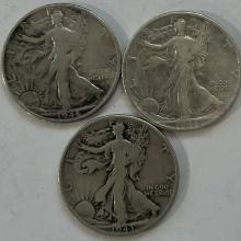 1943 Walking Liberty Half Dollars (3)