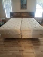 Bed w/Sterns & Foster Mattresses & Night Stand