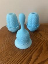 Fenton Candle Holders and Bell