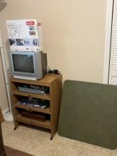 TV, Cabinet, Folding Table, Floor Lamp, & Office Supplies