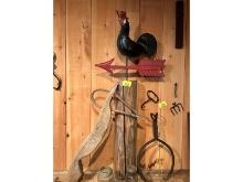 Wooden Rooster Weather Vane & Yoke