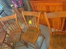 6 Matching Pine Chairs