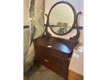 Cherry Dresser With Mirror