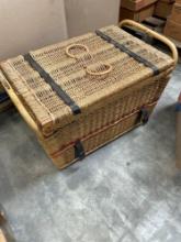 Bamboo wicker basket. 15" x 26" x 16"