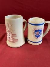 Vintage 5" & 6" German steins mugs. 2 pieces